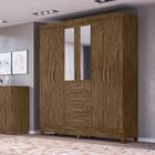 Guarda Roupa Libra 6 Portas Castanho Wood Tana Decor