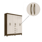 Guarda Roupa Libra 6 Portas Sem Espelho Castanho Wood Off Whi