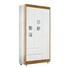 Guarda Roupa Life 3 Portas 2 Gavetas Tigus Baby Branco/ipê