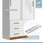 Guarda Roupa Life 4 Portas 2 Gavetas Tigus Baby Branco/ipê