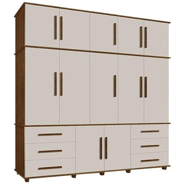 Guarda Roupa Lisboa 12 Portas 6 Gavetas Malbec Off White