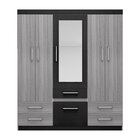 Guarda Roupa Liverpool Gris Amadeirado Preto TX Poliman