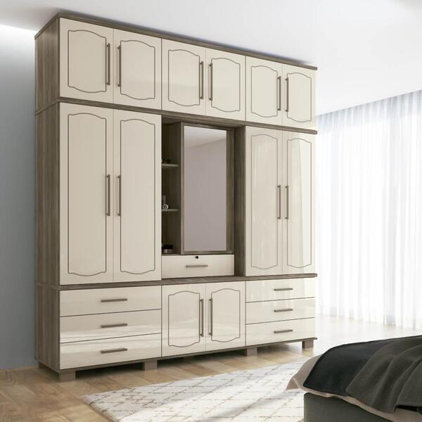 Guarda Roupa Londre Capelinha Com 13 Portas E Espelho - Casta