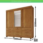 Guarda-roupa Londres Com Espelho E 9 Gavetas Cinamomo/cinamom