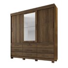 Guarda-roupa Londres Com Espelho E 9 Gavetas Imbuia