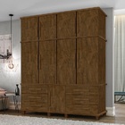 Guarda Roupa Londres Triplex 4 Portas 6 Gavetas Com Maleiro L