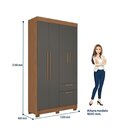 Guarda-roupa Londrina 4 Portas 2 Gavetas Com Espelho Mdp Lond