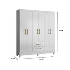 Guarda Roupa Lorena 6 Portas Branco Bnn Decor