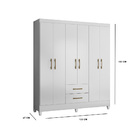 Guarda Roupa Lorena 6 Portas Branco Tana Decor