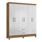 Guarda Roupa Lorena 6 Portas Naturale Branco Tana Decor