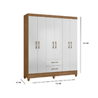 Guarda Roupa Lorena 6 Portas Naturale Branco Tana Decor
