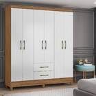 Guarda Roupa Lorena 6 Portas Naturale Branco Tana Decor