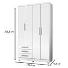 Guarda-roupa Luanda 4 Portas Branco Acetinado - Germai Móveis