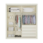 Guarda-roupa Lugano 2 Portas 4 Gavetas Com Espelho Ripado 100