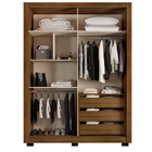 Guarda Roupa Lume Com Espelhos E Pés 2 Portas Corrediça Latte