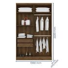 Guarda Roupa Luna 4pts 2gvs 2,22m Malbec Toq Rustico