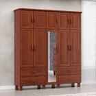Guarda Roupa Madeira Maciça 10p 4g Espelho 195 Cm 1145 Freijo