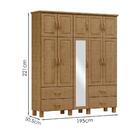 Guarda Roupa Madeira Maciça 10p 4g Espelho 195 Cm 1145 Freijo