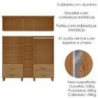 Guarda Roupa Madeira Maciça 10p 4g Espelho 195 Cm 1145 Freijo