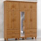 Guarda Roupa Madeira Maciça 10p 4g Espelho 195 Cm 1145 Freijo