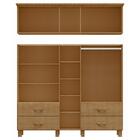 Guarda Roupa Madeira Maciça 10p 4g Espelho 195 Cm 1145 Freijo