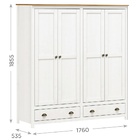 Guarda Roupa Madeira Maciça Topazio Com 4 Portas 2 Gavetas -