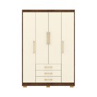 Guarda-roupa Madri 4 Portas Com 3 Gavetas Imbuia/champanhe