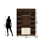 Guarda-roupa Madri 4 Portas Com 3 Gavetas Imbuia/champanhe