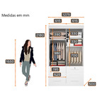 Guarda Roupa Madri Solteiro 2 Portas 6 Gavetas Com Espellho N