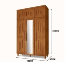Guarda Roupa Maranhão 3 Portas Com Espelho Imbuia – Atraente