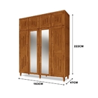 Guarda Roupa Maranhão 4 Portas Com Espelho Imbuia – Atraente