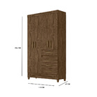 Guarda Roupa Maravilha 4 Portas Sem Espelho Castanho Wood Bnn