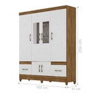 Guarda Roupa Margot Naturale Branco Com Espelho