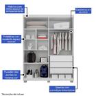 Guarda-roupa Master 4 Portas 3 Gavetas Branco