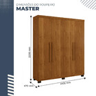 Guarda Roupa Master 4 Portas 3 Gavetas Em Mdf Benetil Móveis