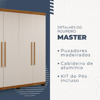 Guarda Roupa Master 4 Portas 3 Gavetas Em Mdf Benetil Móveis