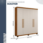Guarda Roupa Master 4 Portas 3 Gavetas Em Mdf Benetil Móveis