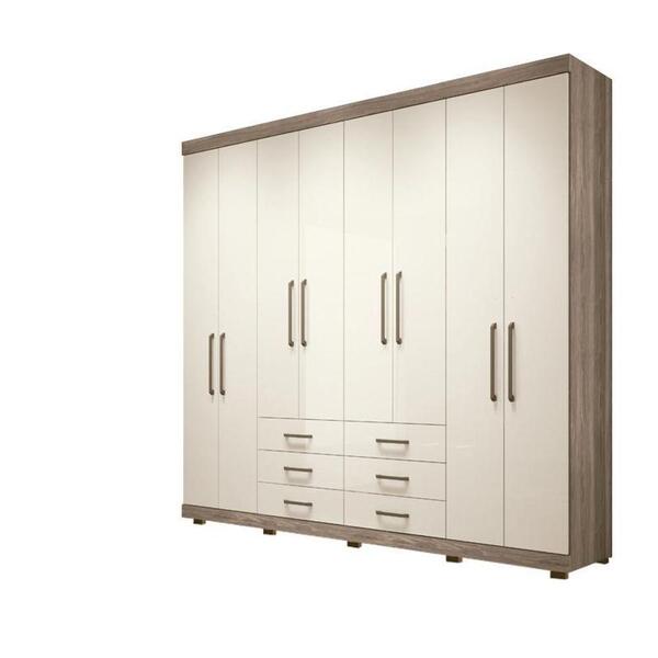 Guarda Roupa Master 8.6 Com Pés Castanho/off White