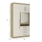 Guarda Roupa Master Modulado 3 Portas 4 Gavetas Com Painel Pa