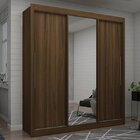 Guarda-roupa Max Porta De Espelho Gelius Móveis Off White/nog