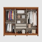 Guarda Roupa Mdf 2 18 M 6 Portas 2 Gavetas  Com Espelhos E Pé