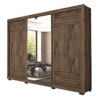 Guarda-roupa Mdf Casal 3 Portas De Correr Espelho E 6 Gavetas