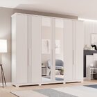 Guarda Roupa Mdf Com Espelho 6 Portas 4 Gavetas Internas E Pé