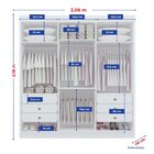 Guarda-roupa Mdf Fenix 06 Portas De Bater 06 Gavetas Branco