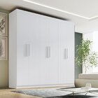 Guarda-roupa Mdf Fenix 06 Portas De Bater 06 Gavetas Branco