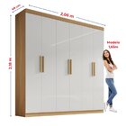 Guarda-roupa Mdf Fenix 06 Portas De Bater 06 Gavetas Cinamomo