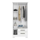Guarda-roupa Mdp 3 Portas 2 Gavetas França Branco Absoluto