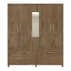 Guarda-roupa, Mdp, 5 Portas, Espelho, 4 Gavetas - Novo Mundo