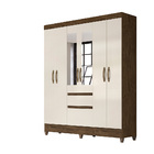 Guarda Roupa Meghan 6 Portas Castanho Wood Baunilha Tana Decor