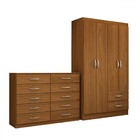 Guarda-roupa Mila 4 Portas 2 Gavetas Com Cômoda 10 Gavetas Ci